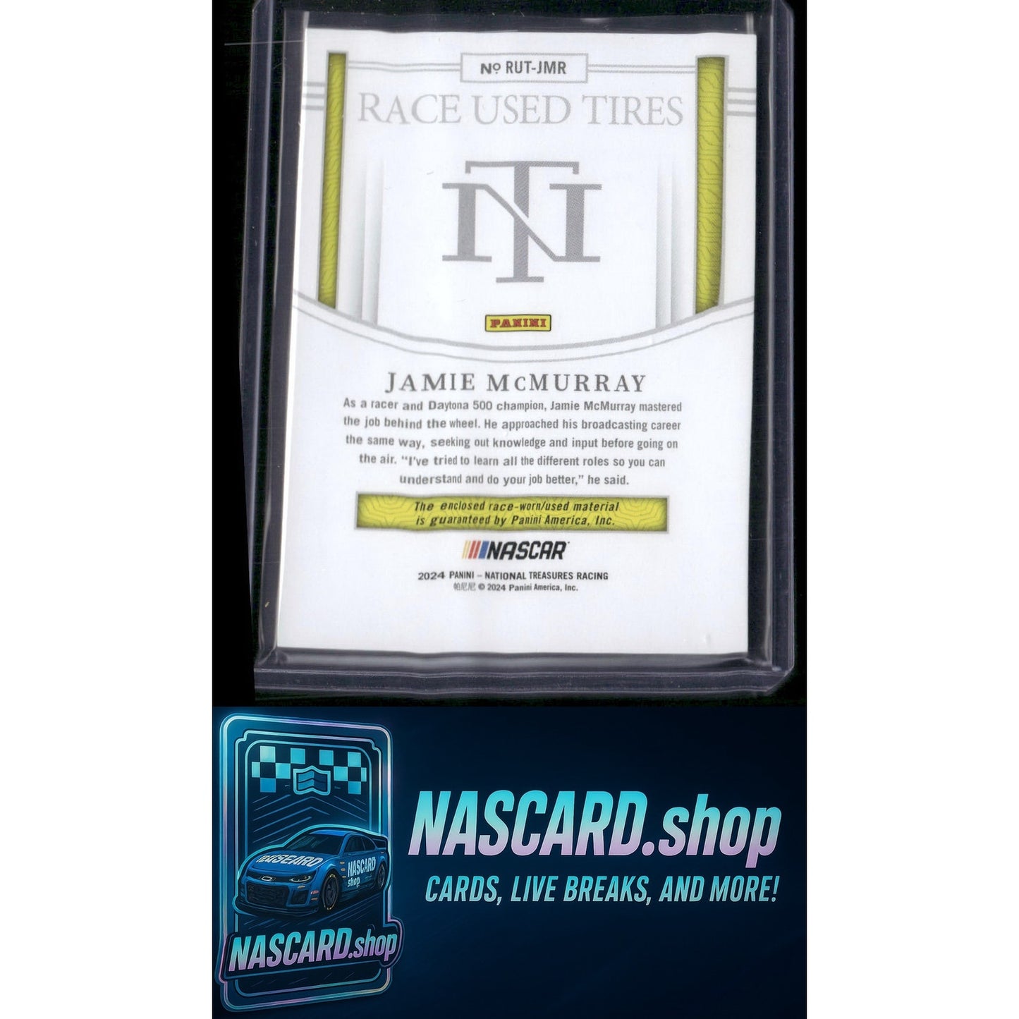 2024 National Treasures Jamie McMurray Race Used Tires Holo Gold 01/10 - Card Gorilla
