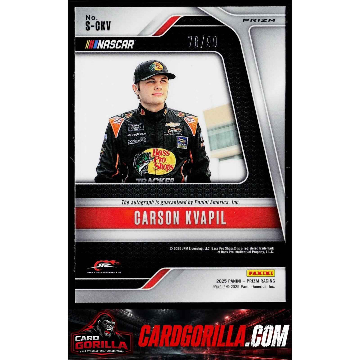 2025 Panini Prizm #S-CKV Carson Kvapil Scripts Red #/99