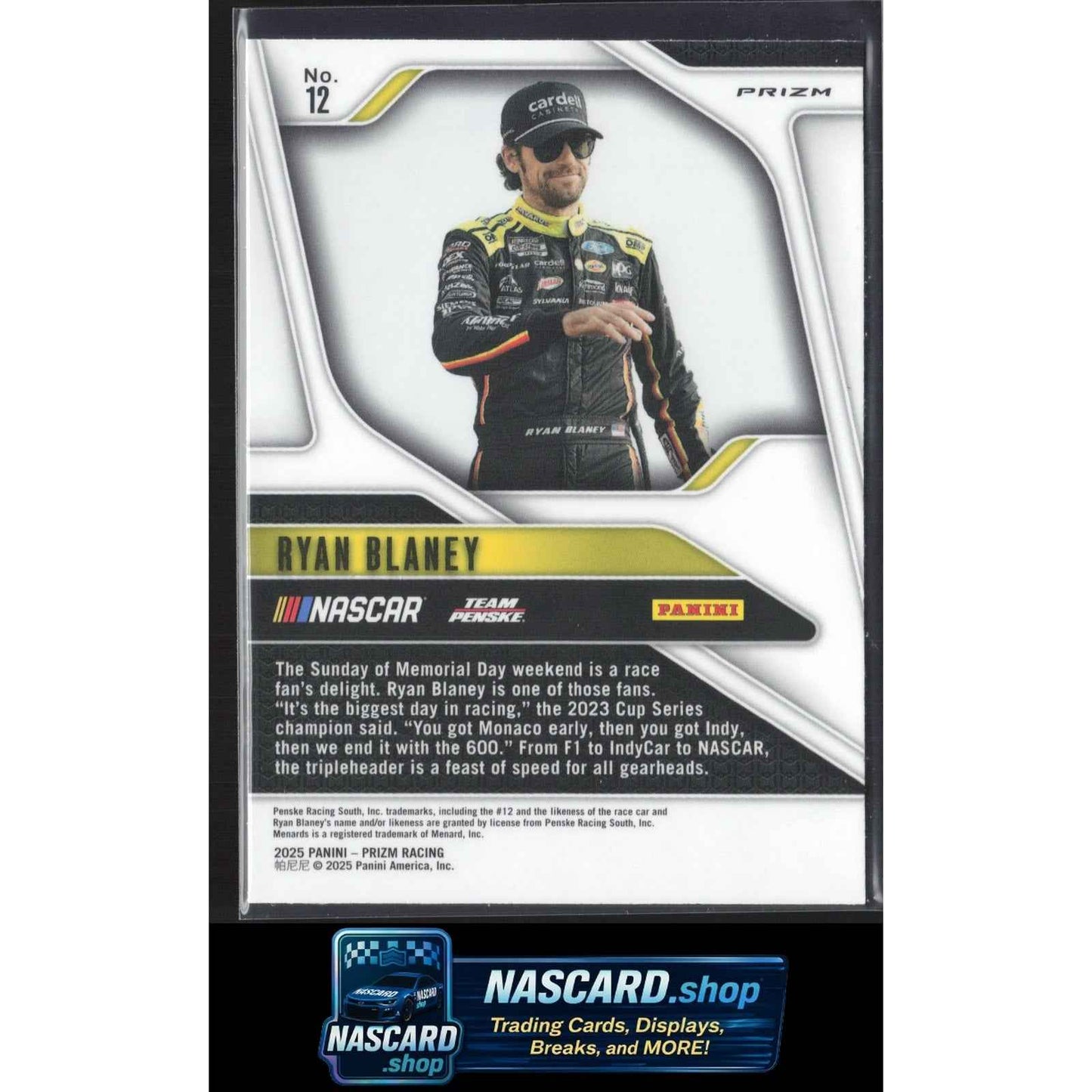2025 Panini Prizm #12 Ryan Blaney Silver