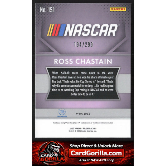 2025 Panini Prizm #151 Ross Chastain Pulsar #/299