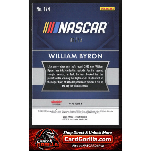 2025 Panini Prizm #174 William Byron Checkered Flag #/75
