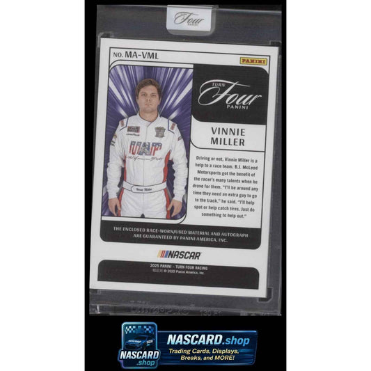 2025 Panini Turn Four #MA-VML Vinnie Miller Memorabilia Autographs #/99