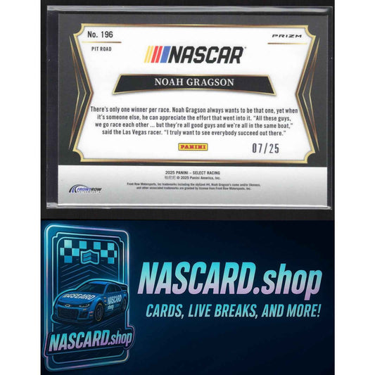 2025 Panini Select #196 Noah Gragson Tie-Dye Prizms #/25