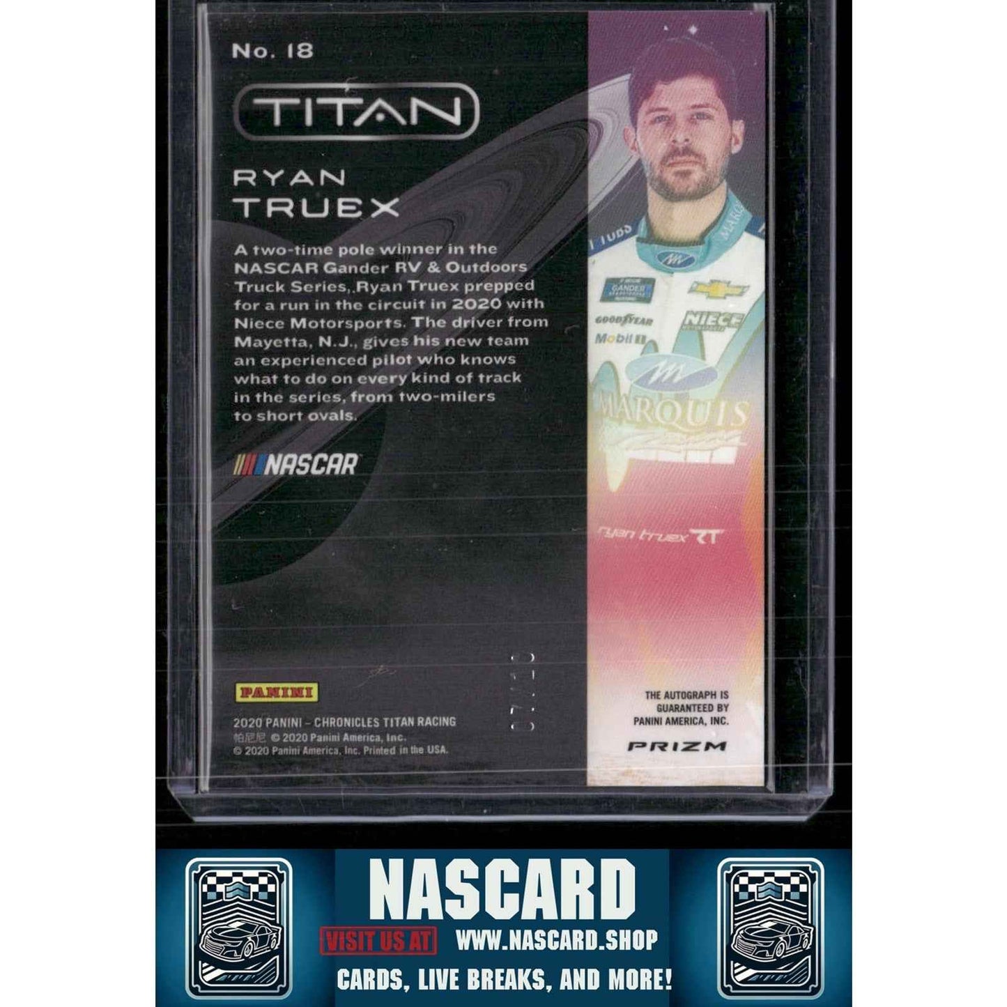 2020 Panini Chronicles #18 Ryan Truex Titan Gold #/10