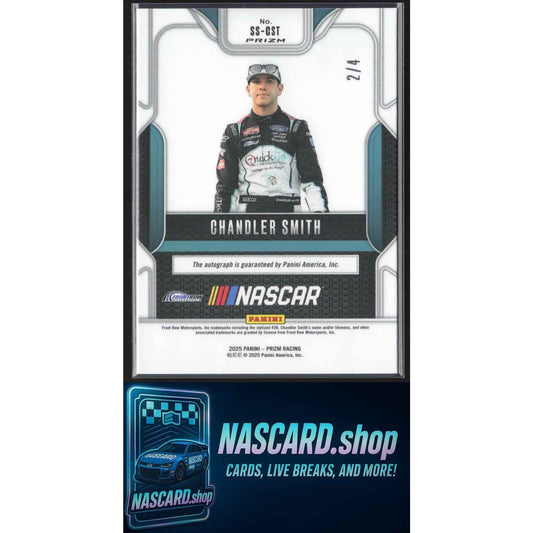 2025 Panini Prizm Chandler Smith Sensational Signatures FOTL Blue Shimmer #/4