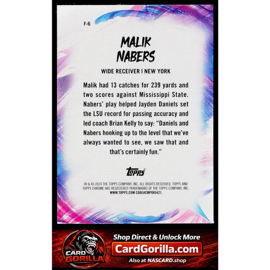2024 Topps Chrome #F-6 Malik Nabers Finesse Refractor