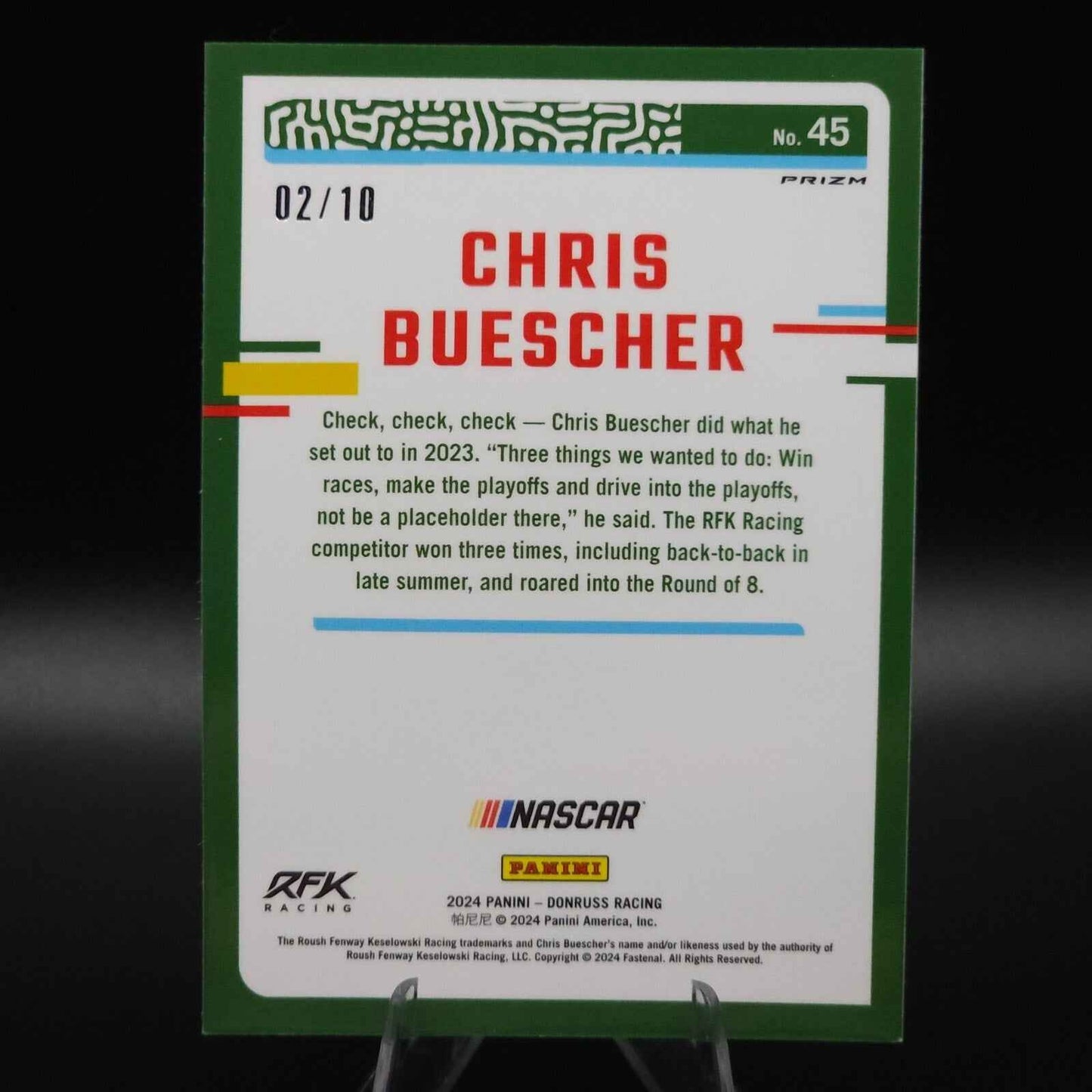 2024 Panini Donruss NASCAR - Chris Buescher #45 Optic Gold /10 - NASCARD.shop