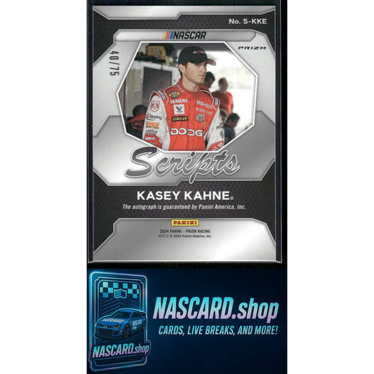 2024 Panini Prizm #S-KKE Kasey Kahne Scripts Red #/75