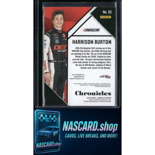 2020 Chronicles Harrison Burton Chronicles Autographs Purple #/25 (RC) - NASCARD.shop
