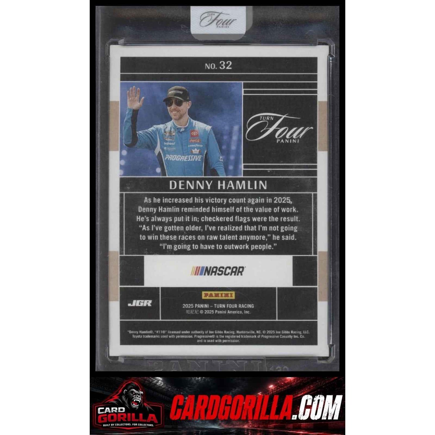 2025 Panini Turn Four #32 Denny Hamlin #/75