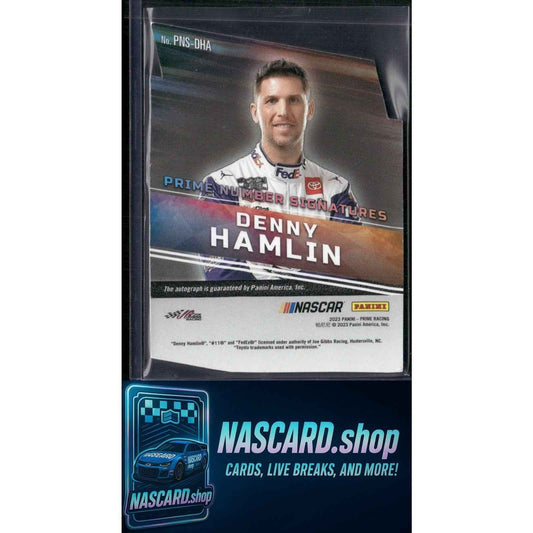 Denny Hamlin 2023 Prime Die Cut Prime Number Signatures Holo Gold #/15