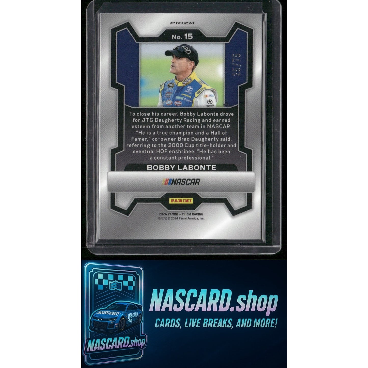 2024 Panini Prizm #15 Bobby Labonte Checkered Flag #/75