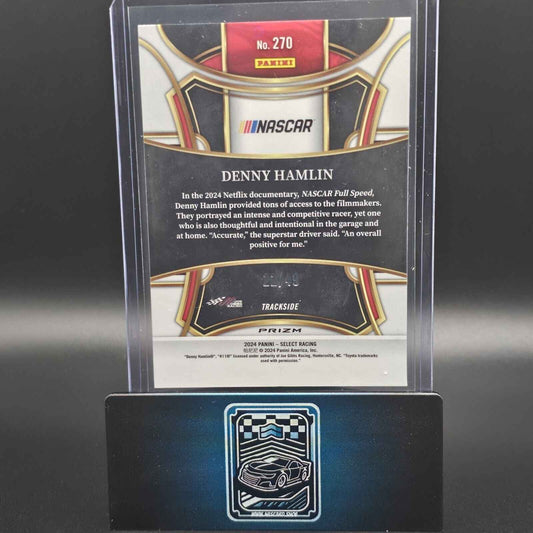 2024 Panini Select - Trackside Black and Blue Prizm #270 Denny Hamlin /49 - NASCARD.shop