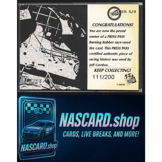 2000 Press Pass #BR 5 Jeff Gordon Burning Rubber #/200