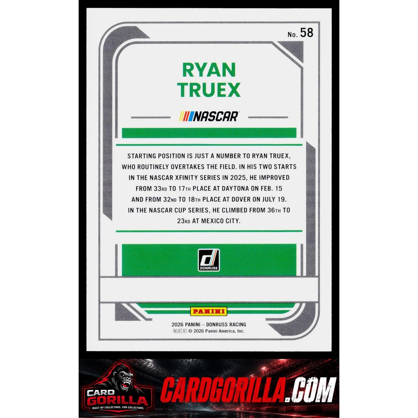 2026 Donruss #58 Ryan Truex Blue #/199