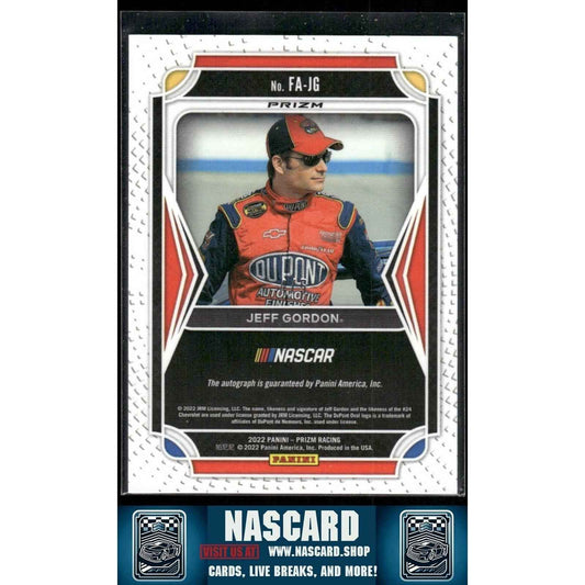 2022 Panini Prizm Racing Flashback Autographs Rainbow Prizm Jeff Gordon 4/5 - NASCARD.shop