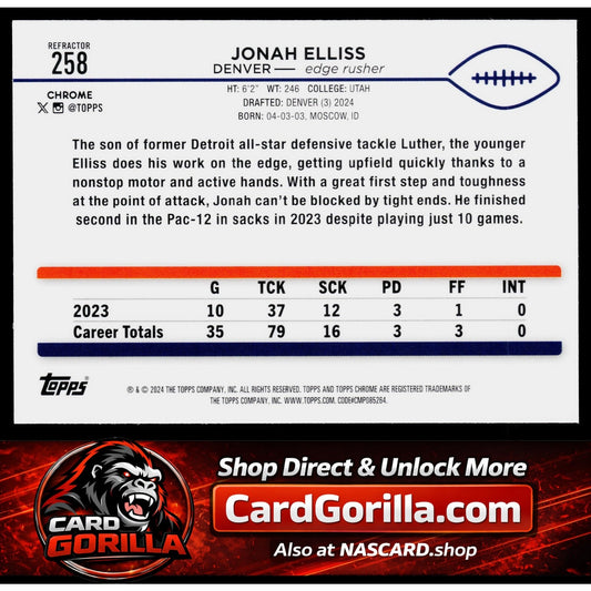 2024 Topps Chrome #258 Jonah Elliss Refractor