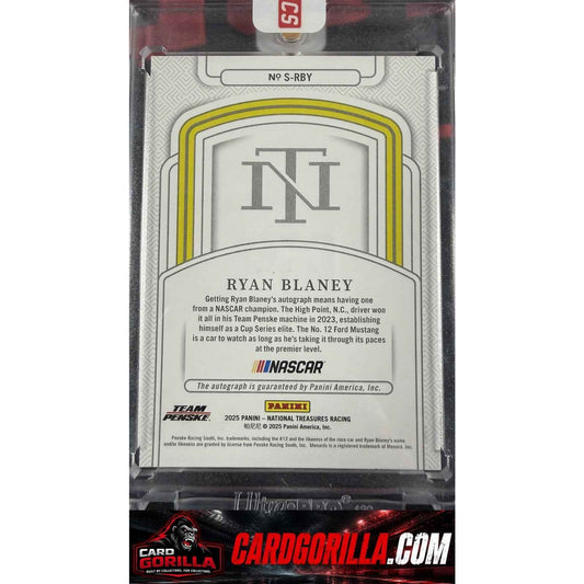 2025 Panini National Treasures #S-RBY Ryan Blaney Signatures #/99