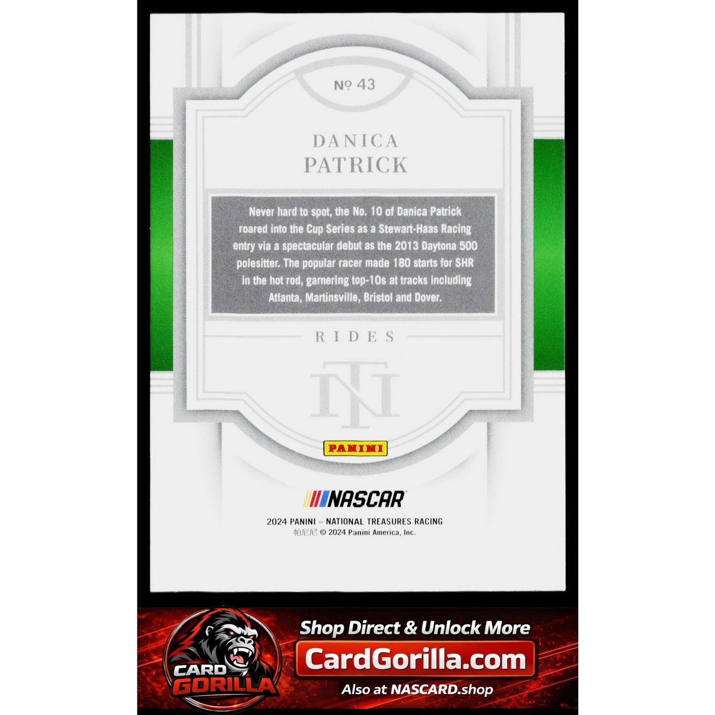 2024 Panini National Treasures #43 Danica Patrick Holo Silver #/25