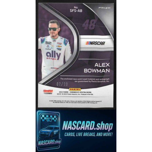 2022 Chronicles Alex Bowman Spectra Firesuit Signatures Interstellar Red #/20