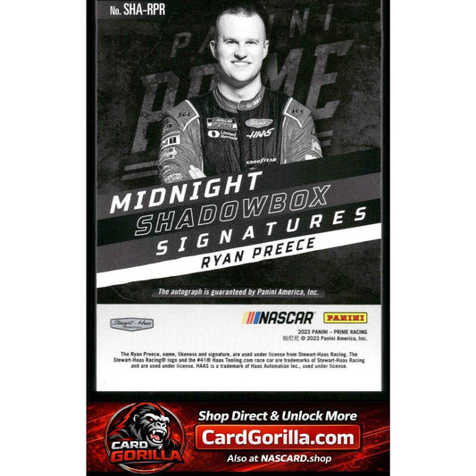 2023 Panini Prime #SHA-RPR Ryan Preece Midnight Shadowbox Signatures #/99