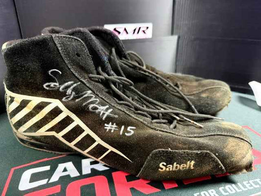 Sally Mott Autographed 2024 Rookie Season Screen & Race-Worn Sabelt Driving Shoes