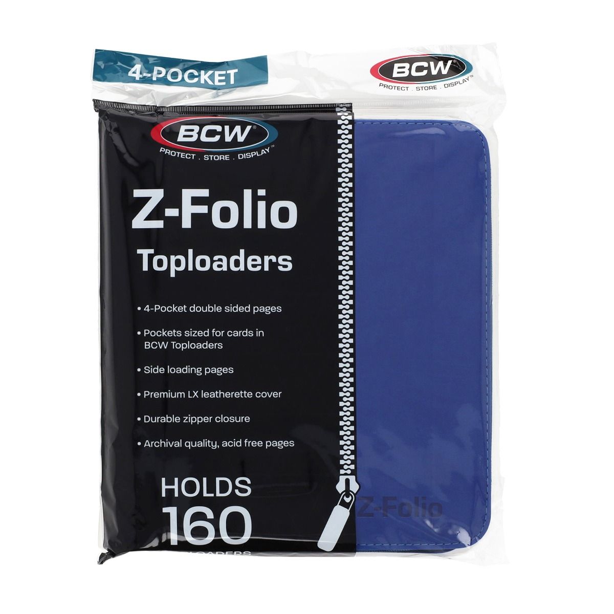 BCW Z-Folio LX 4-Pocket Trading Card Top Loader Binder | Premium Zippered Card Album