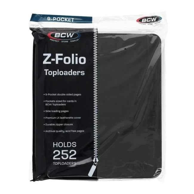 BCW Z-Folio LX 9-Pocket Trading Card Top Loader Binder | Premium Zippered Card Album