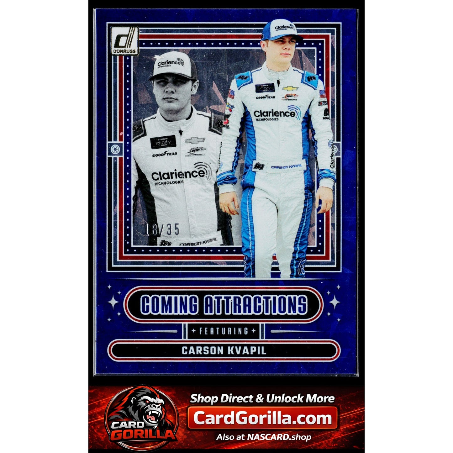 2025 Donruss #6 Carson Kvapil Coming Attractions Blue Ice #/35