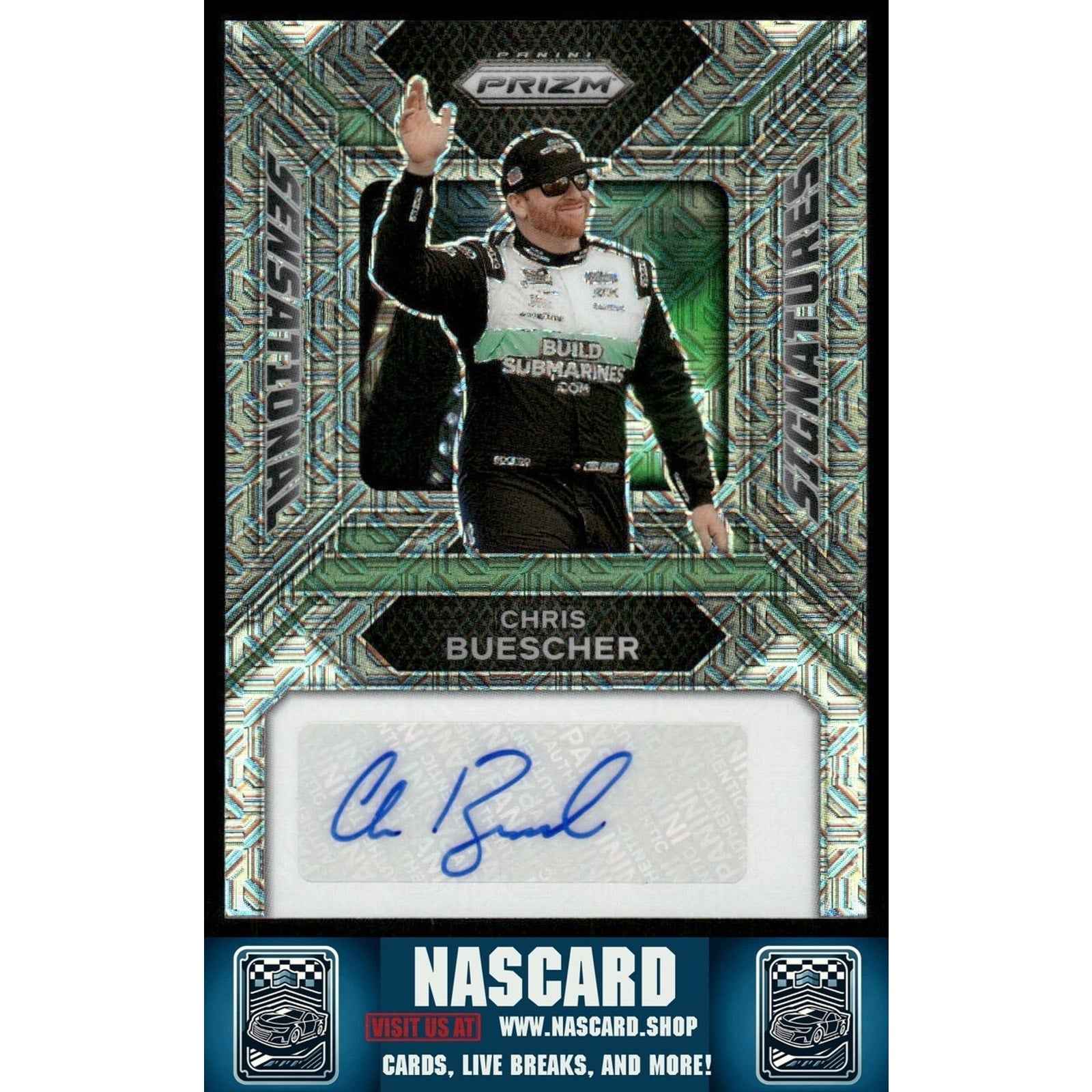 2024 Panini Prizm Sensational Signatures Mojo Prizm Chris Buescher /25 - NASCARD.shop