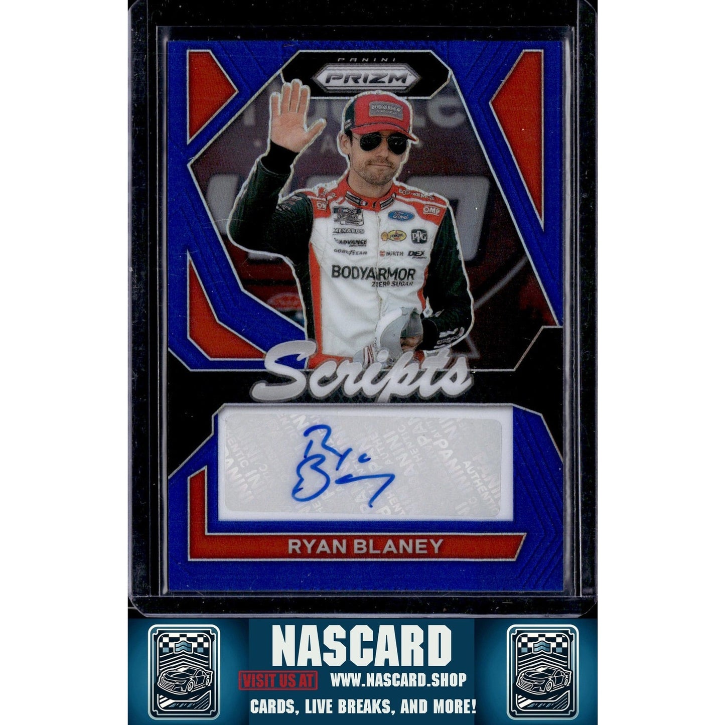 2024 Panini Prizm #S-RBY Ryan Blaney Scripts Blue #/49 - NASCARD.shop