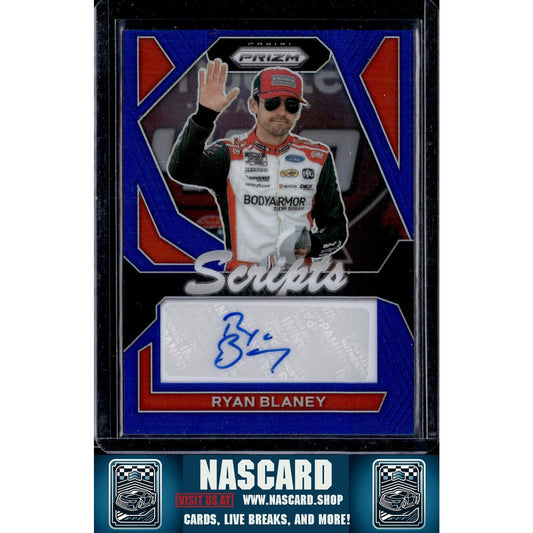 2024 Panini Prizm #S-RBY Ryan Blaney Scripts Blue #/49 - NASCARD.shop
