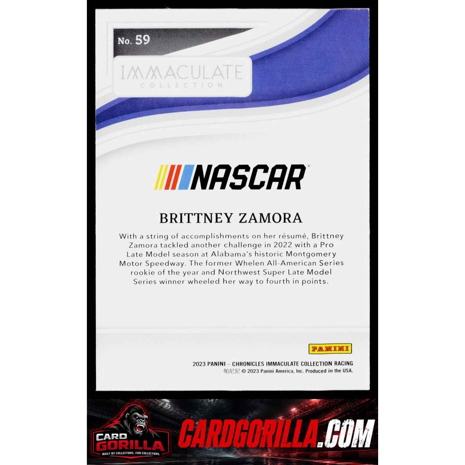 2023 Panini Chronicles #59 Brittney Zamora Immaculate Silver #/35