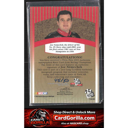 2003 Press Pass #NNO Joe Nemechek Signings Gold #/50