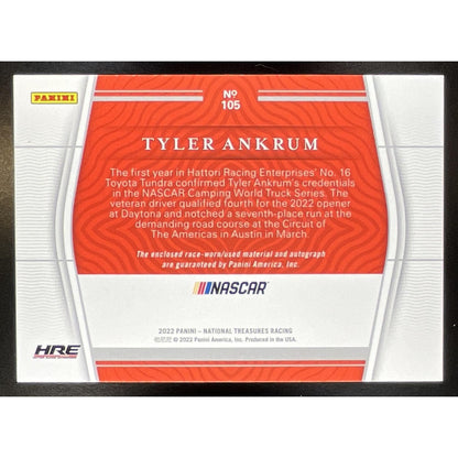 2022 Panini National Treasures Tyler Ankrum /25 Auto RC