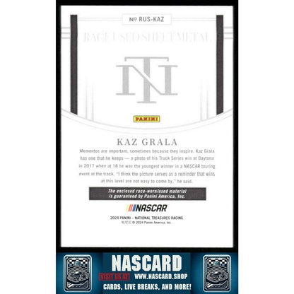 2024 National Treasures Race Used Sheet Metal Blue Kaz Grala /75