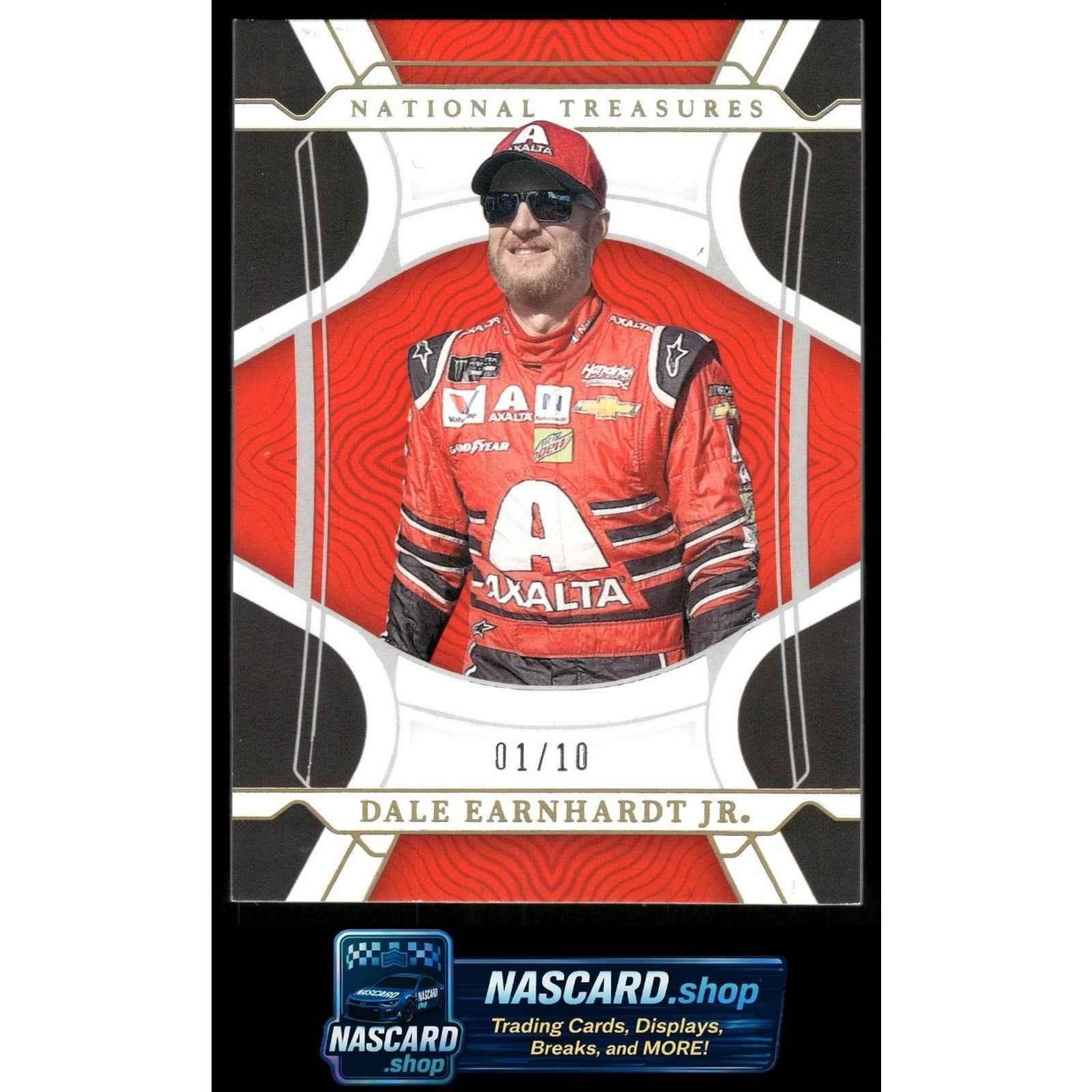 2022 Panini National Treasures #100 Dale Earnhardt Jr Holo Gold #01/10