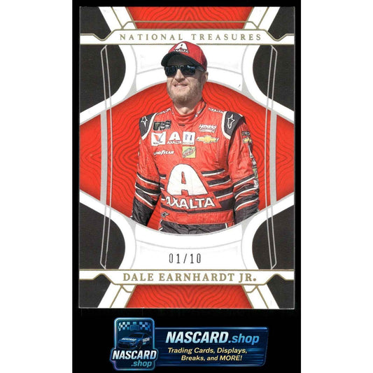 2022 Panini National Treasures #100 Dale Earnhardt Jr Holo Gold #01/10