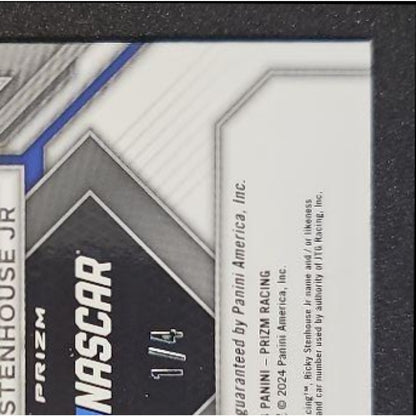 2024 Panini Prizm Ricky Stenhouse Jr Sensational Signatures Blue Shimmer FOTL /4
