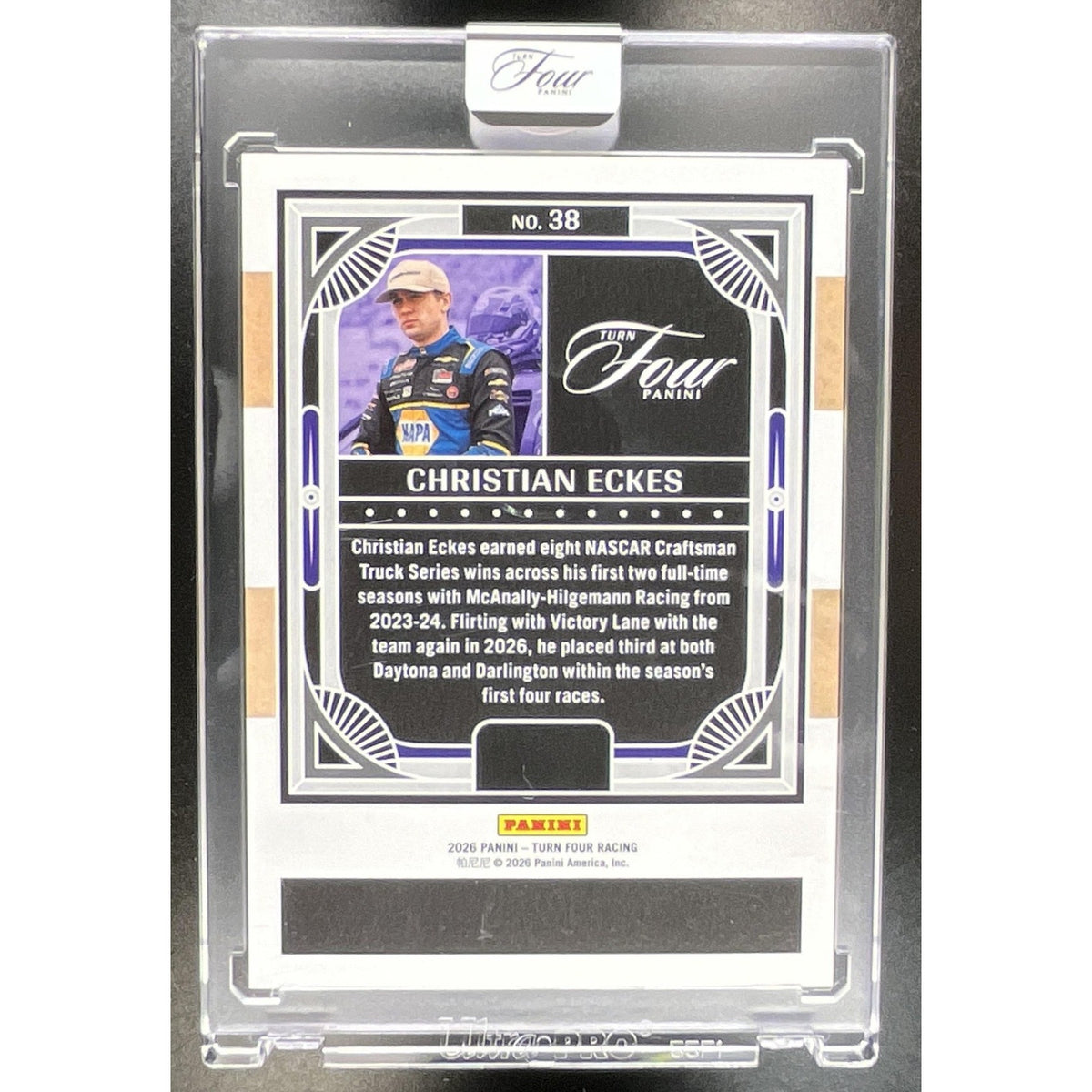 2026 Panini Turn Four Racing Christian Eckes #38 Holo Silver 26/49