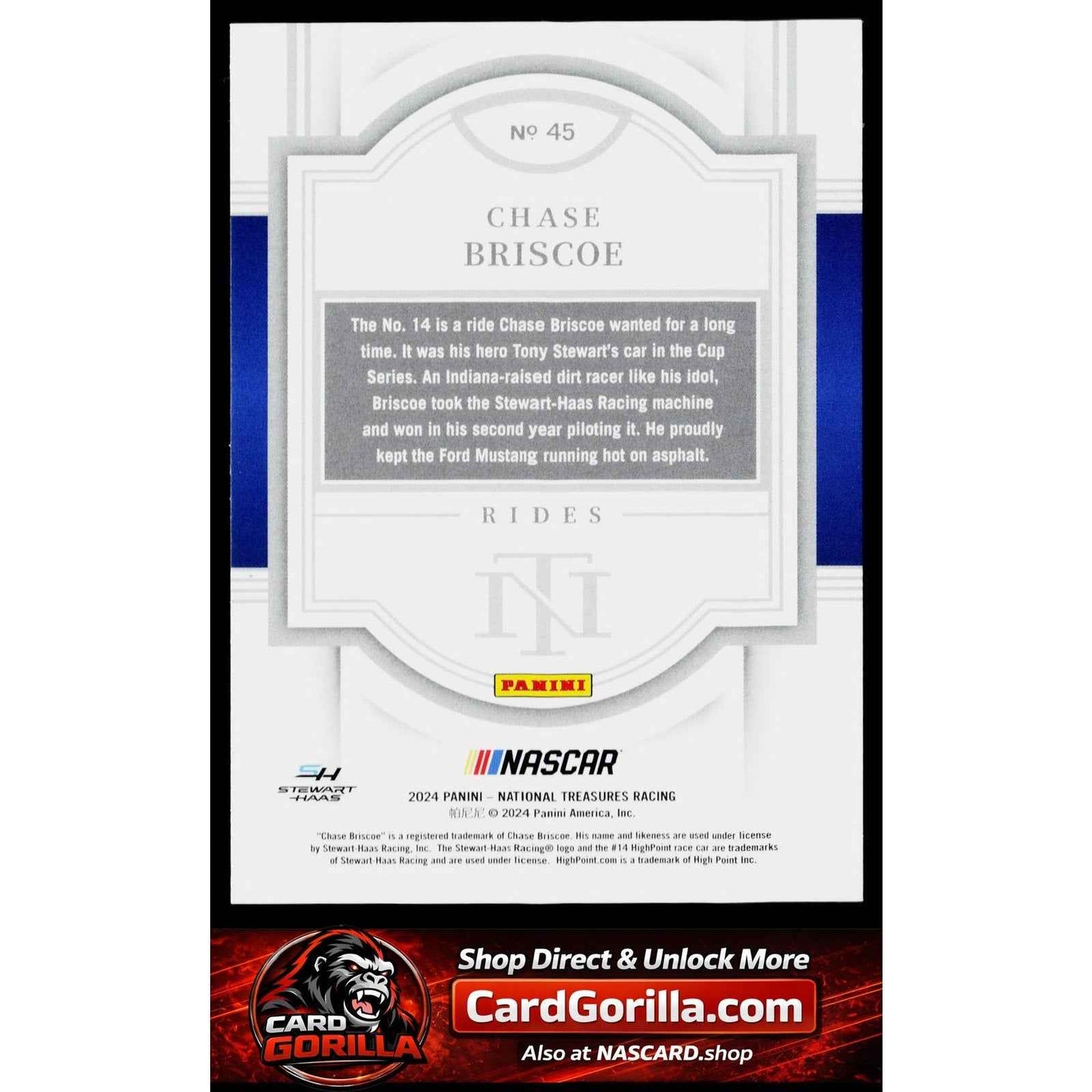 2024 Panini National Treasures #45 Chase Briscoe Holo Silver #/25