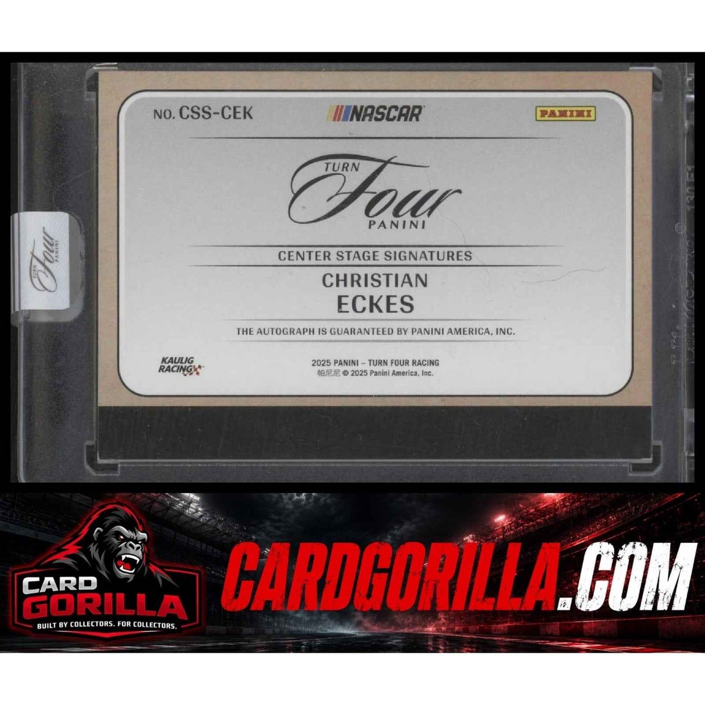 2025 Panini Turn Four Christian Eckes Center Stage Signatures Holo Silver #/75