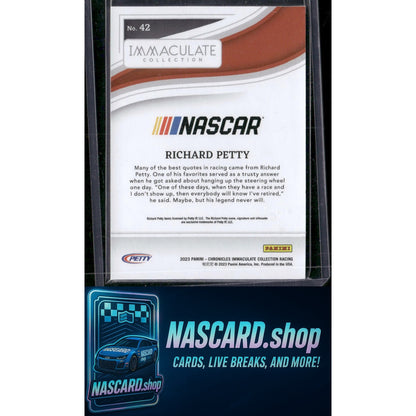 2023 Panini Chronicles #42 Richard Petty Immaculate Black - Card Gorilla