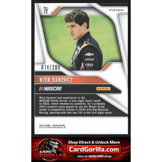 2025 Panini Prizm #72 Nick Sanchez Pulsar #/299