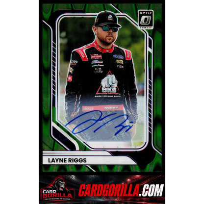 2026 Donruss #35 Layne Riggs Optic Signatures Green Swirl FOTL #5/5