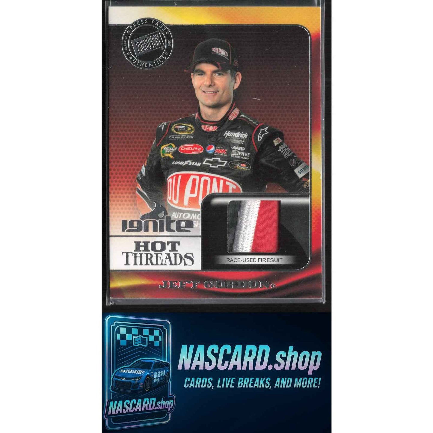 2013 Press Pass Ignite #HT-JG2 Jeff Gordon Hot Threads Silver