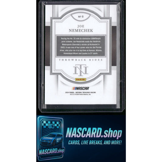 2024 Panini National Treasures #8 Joe Nemechek Throwback Rides #/35