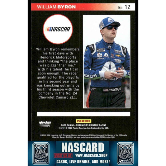 2022 Panini Chronicles - Pinnacle Gold William Byron #12 /10 - NASCARD.shop