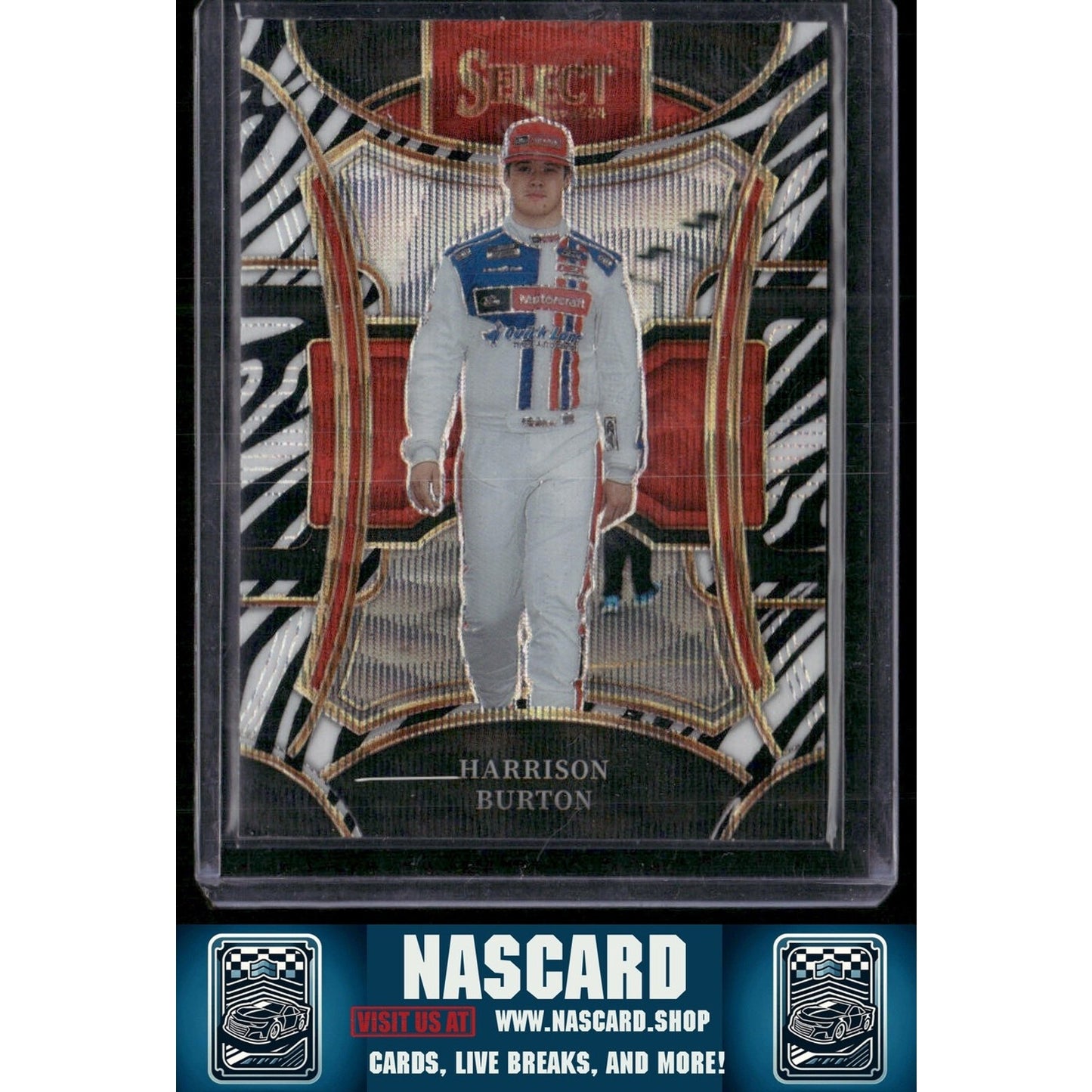 2024 Panini Select Trackside #251 Harrison Burton Zebra Prizms - NASCARD.shop