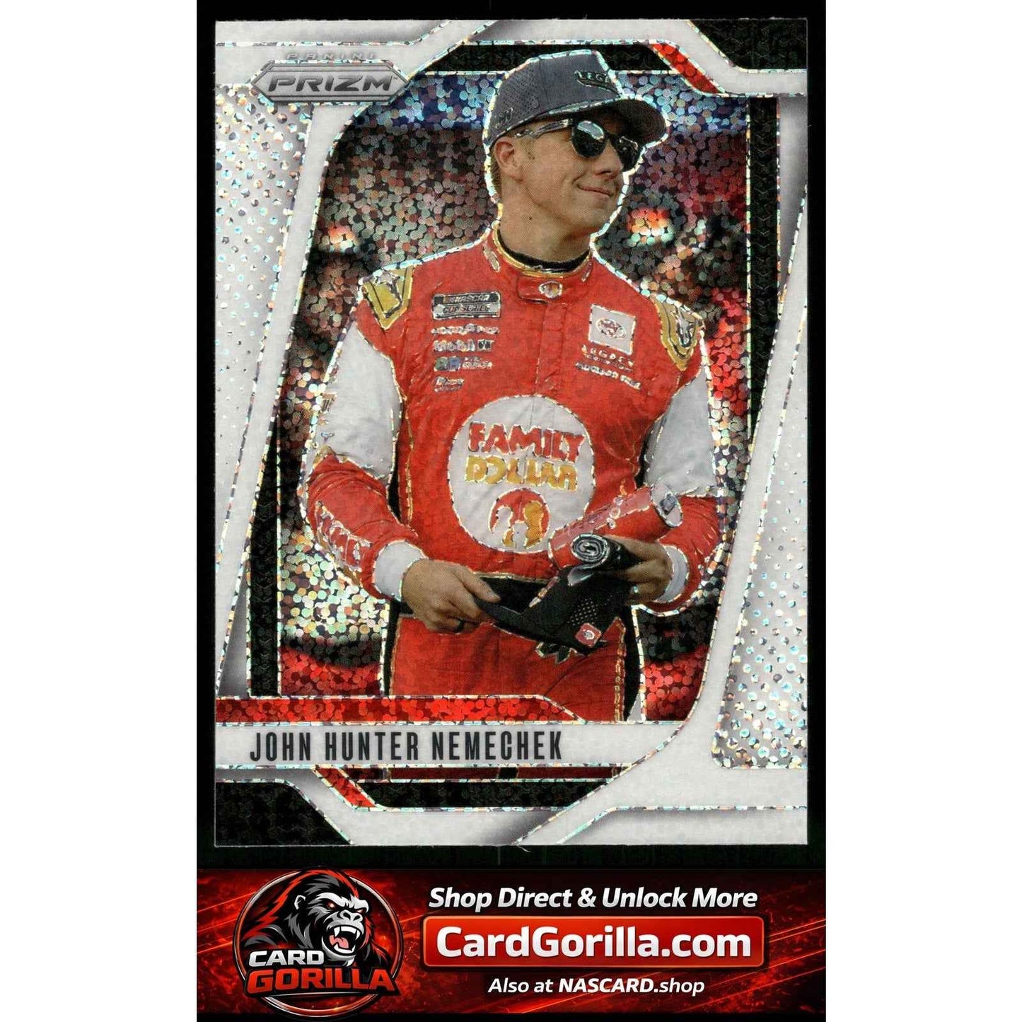 2025 Panini Prizm #25 John Hunter Nemechek White Sparkle